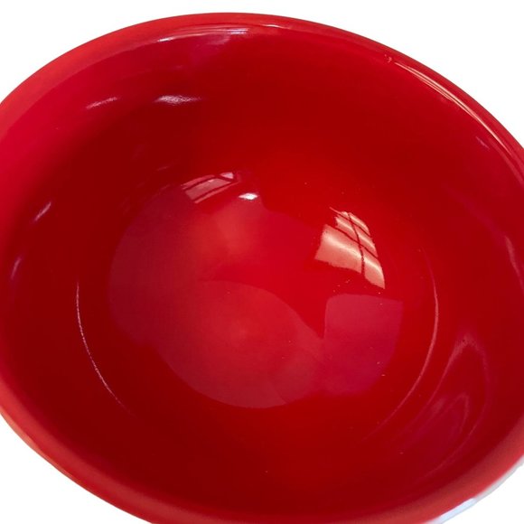 ICE CREAM Bowl Dessert Cup Sundae Red and White Ceramic 4 1/2" x 3" - Picture 8 of 9